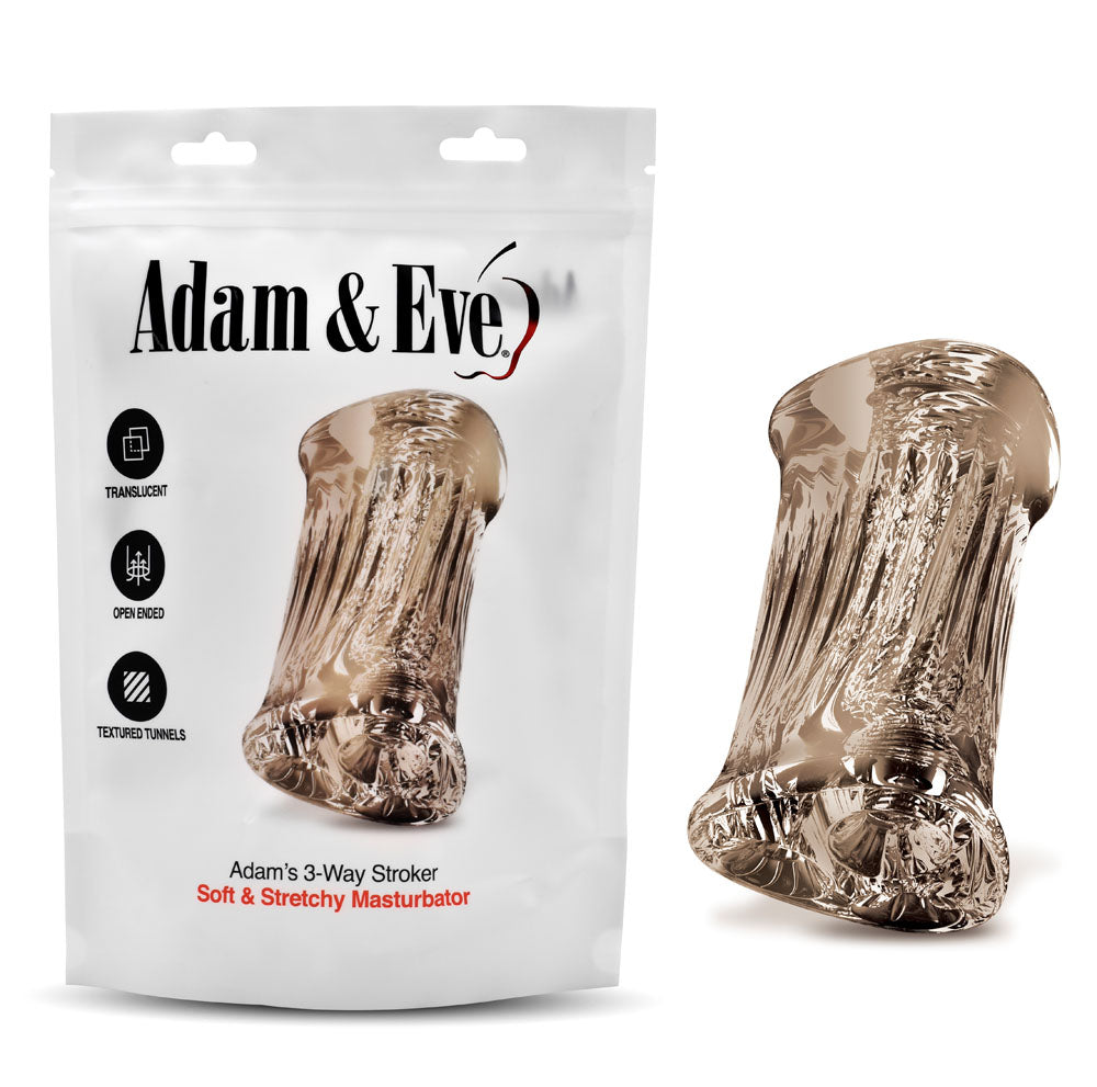 Adam & Eve Adam's 3-Way Stroker - Clear Triple Hole Stroker Adam & Eve
